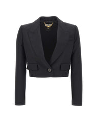 ELISABETTA FRANCHI Giacca crop in lana BLACK Donna 