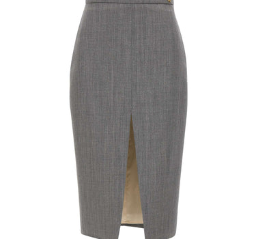 ELISABETTA FRANCHI Gonna in lana con spacco GREY Donna 