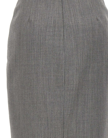ELISABETTA FRANCHI Gonna in lana con spacco GREY Donna 