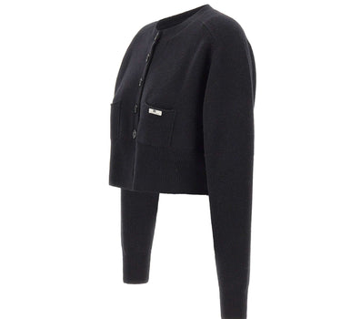 ELISABETTA FRANCHI Cardigan in lana e cashmere BLACK Donna 