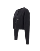 ELISABETTA FRANCHI Cardigan in lana e cashmere BLACK Donna 