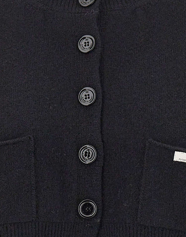 ELISABETTA FRANCHI Cardigan in lana e cashmere BLACK Donna 