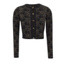 ELISABETTA FRANCHI Cardigan ricamato in misto viscosa BLACK Donna 