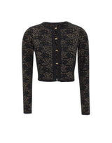 ELISABETTA FRANCHI Cardigan ricamato in misto viscosa BLACK Donna 