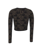 ELISABETTA FRANCHI Cardigan ricamato in misto viscosa BLACK Donna 