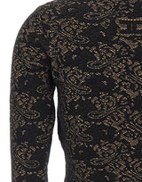 ELISABETTA FRANCHI Cardigan ricamato in misto viscosa BLACK Donna 