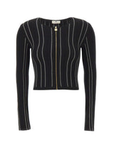 ELISABETTA FRANCHI Cardigan in maglia con zip BLACK Donna 