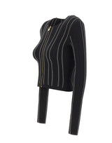 ELISABETTA FRANCHI Cardigan in maglia con zip BLACK Donna 