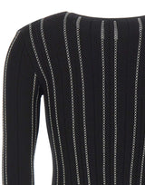 ELISABETTA FRANCHI Cardigan in maglia con zip BLACK Donna 