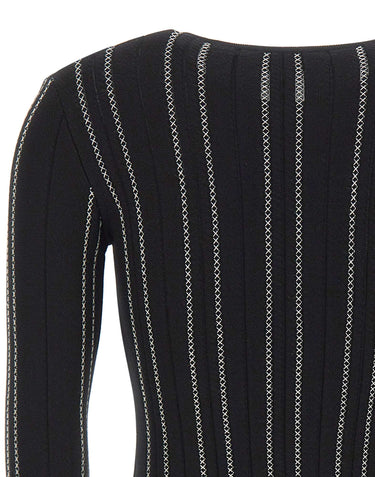 ELISABETTA FRANCHI Cardigan in maglia con zip BLACK Donna 