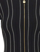 ELISABETTA FRANCHI Cardigan in maglia con zip BLACK Donna 