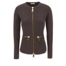 ELISABETTA FRANCHI Cardigan in maglia con zip BROWN Donna 