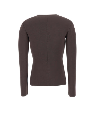 ELISABETTA FRANCHI Cardigan in maglia con zip BROWN Donna 
