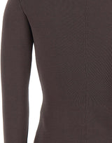 ELISABETTA FRANCHI Cardigan in maglia con zip BROWN Donna 
