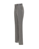 ELISABETTA FRANCHI Pantaloni in lana con spacchetti GREY Donna 