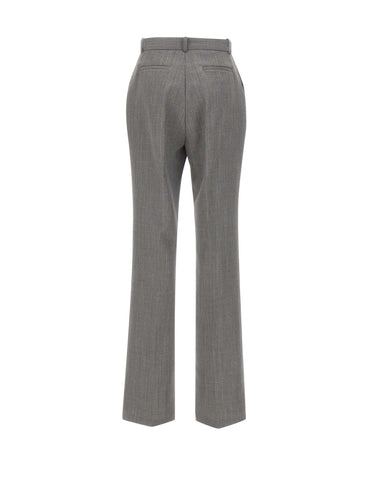 ELISABETTA FRANCHI Pantaloni in lana con spacchetti GREY Donna 