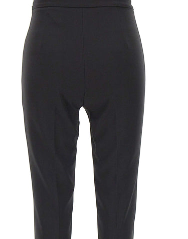 ELISABETTA FRANCHI Pantaloni in doppio crêpe stretch BLACK Donna 