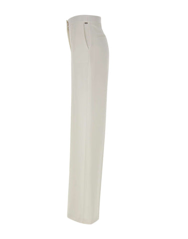 ELISABETTA FRANCHI Pantaloni in crêpe leggero WHITE Donna 