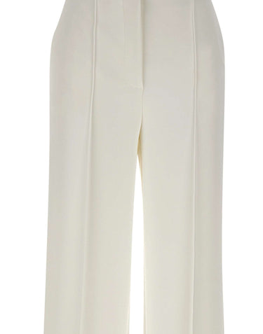 ELISABETTA FRANCHI Pantaloni in crêpe leggero WHITE Donna 