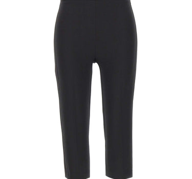 ELISABETTA FRANCHI Pantaloni in crêpe leggero e raso BLACK Donna 