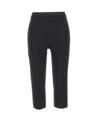 ELISABETTA FRANCHI Pantaloni in crêpe leggero e raso BLACK Donna 