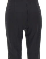ELISABETTA FRANCHI Pantaloni in crêpe leggero e raso BLACK Donna 