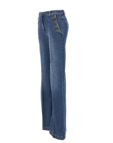 Jeans a zampa con bottoniera PJ12D66E2 139 ELISABETTA FRANCHI 