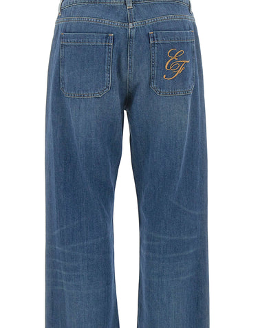 ELISABETTA FRANCHI Jeans a gamba larga e dritta BLUE Donna 