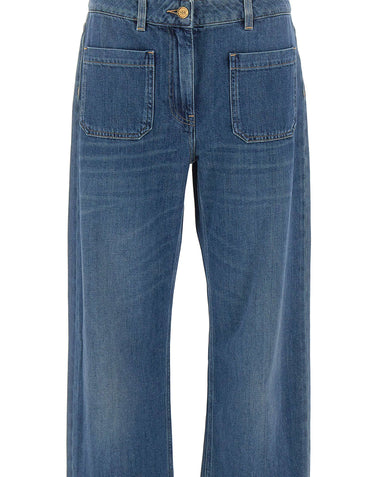 ELISABETTA FRANCHI Jeans a gamba larga e dritta BLUE Donna 