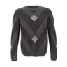 EMPORIO ARMANI Maglia in cotone con fantasia jacquard BLUE Uomo 