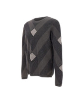 EMPORIO ARMANI Maglia in cotone con fantasia jacquard BLUE Uomo 