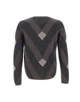 EMPORIO ARMANI Maglia in cotone con fantasia jacquard BLUE Uomo 