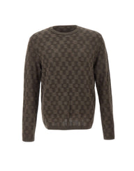 EMPORIO ARMANI Maglia in lana a punto fantasia BROWN Uomo 