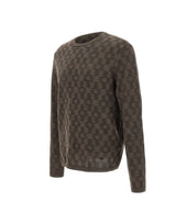 EMPORIO ARMANI Maglia in lana a punto fantasia BROWN Uomo 