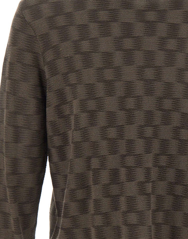 EMPORIO ARMANI Maglia in lana a punto fantasia BROWN Uomo 