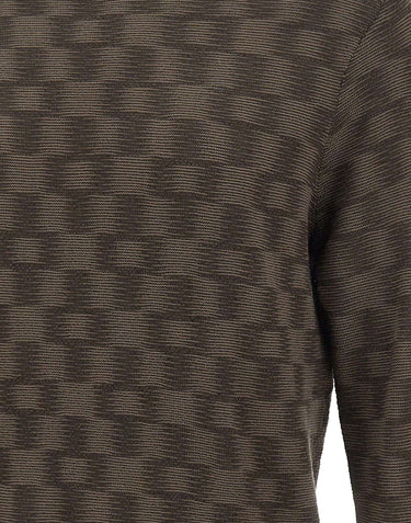 EMPORIO ARMANI Maglia in lana a punto fantasia BROWN Uomo 