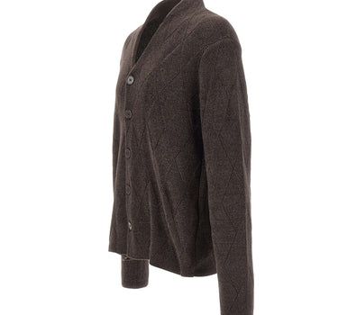 EMPORIO ARMANI Cardigan in misto lana vergine BROWN Uomo 