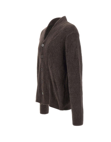 EMPORIO ARMANI Cardigan in misto lana vergine BROWN Uomo 