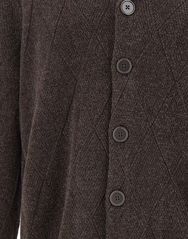 EMPORIO ARMANI Cardigan in misto lana vergine BROWN Uomo 