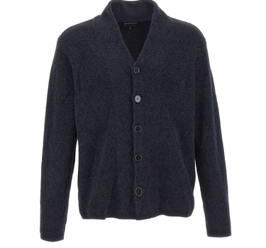 EMPORIO ARMANI Cardigan in misto lana vergine BLUE Uomo 