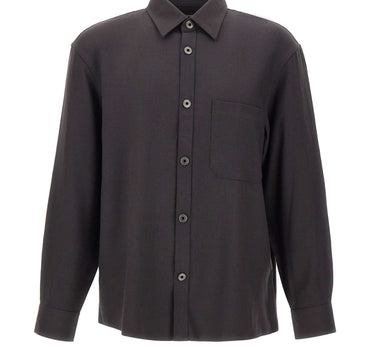 EMPORIO ARMANI Camicia in lana vergine GREY Uomo 