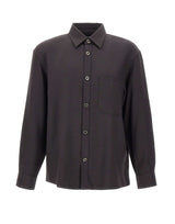 EMPORIO ARMANI Camicia in lana vergine GREY Uomo 