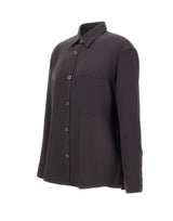 EMPORIO ARMANI Camicia in lana vergine GREY Uomo 