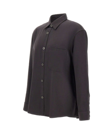 EMPORIO ARMANI Camicia in lana vergine GREY Uomo 