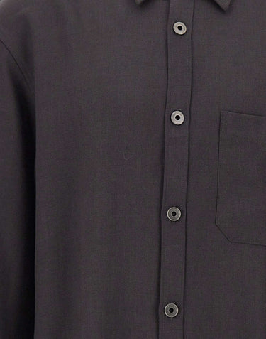 EMPORIO ARMANI Camicia in lana vergine GREY Uomo 