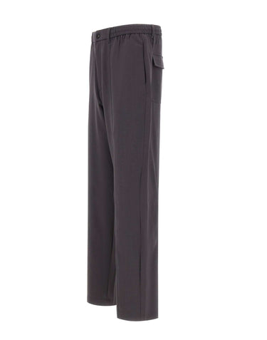 EMPORIO ARMANI Pantaloni in lana con coulisse GREY Uomo 