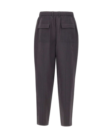 EMPORIO ARMANI Pantaloni in lana con coulisse GREY Uomo 