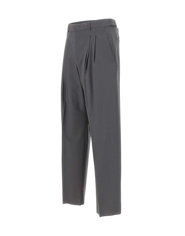 EMPORIO ARMANI Pantaloni in tela di lana elasticizzata GREY Uomo 