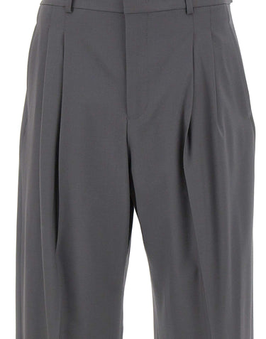 EMPORIO ARMANI Pantaloni in tela di lana elasticizzata GREY Uomo 