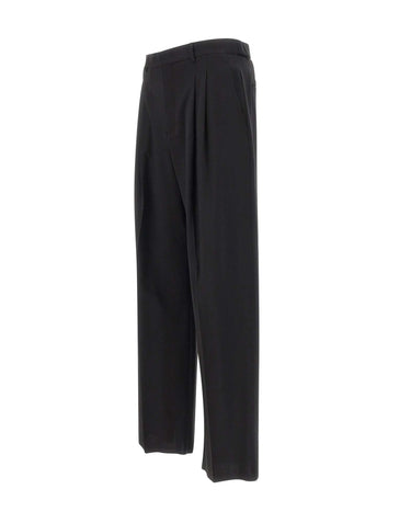 EMPORIO ARMANI Pantaloni in tela di lana elasticizzata BLACK Uomo 